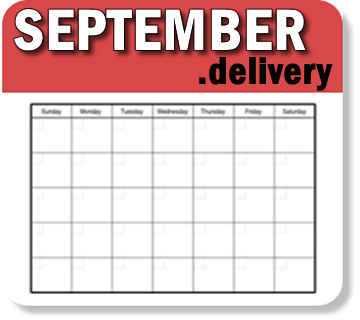 www.september.delivery, pre-ordered for delivery in September, a corporate monthly domain name for a global, corporate spreadsheet delivery schedule for sale via the NextWorkingDay™ portfolio